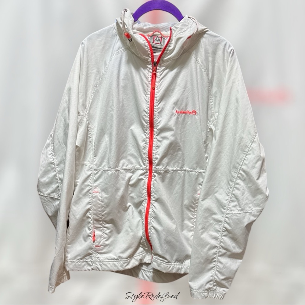 EUC Avalanche Weather Shield Lightweight Jacket White and Coral- (XL Runs Small)